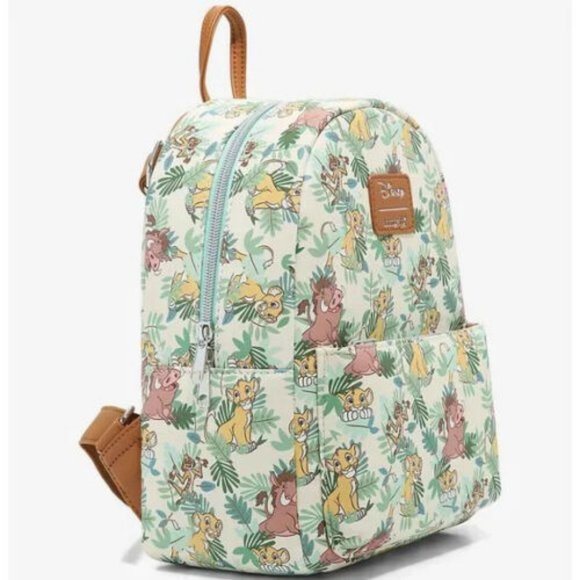 Loungefly Disney Lion King Mini Backpack Simba Timon Pumbaa Jungle Pattern Bag main image 5